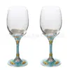 Liga de Zinco Taça de Vinho Tinto High-end Luxo Metal Goblet Vidro Utensílios para Vinho Acessórios para Casa Pacote com Dois