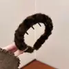 Faixa de Cabelo Pelúcia Denteada Estampa Leopardo Vintage Outono Inverno Feminina Antiderrapante Carimbo para Lavar Cabelo 2024 Novo Adorno Superior Craniano