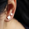 Pendientes de plata de ley s925 con caja estéreo, pendientes de plata de ley al por mayor, pendientes de moda coreana.