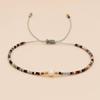 Pulsera de cuentas de arroz sencilla y moderna europea y americana, pulsera de la amistad tejida a mano, pulsera pequeña para mujer de cuentas doradas y piedras semipreciosas