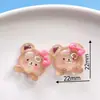 Acessórios fofos de resina de urso marrom transparente diy joias de gel de creme grampo de cabelo capa de celular adesivo para carro elétrico