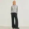 Suéter de Lã Cashmere Dourado Suave Tecnologia Negra Malha Sem Costura Escovada Outono e Inverno Roupa de Trabalho Quente Camada Interna de Tricô Elegante