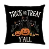 Conjunto de Capas de Almofada Decorativas de Linho para Casa de Halloween com Combo de Capa de Almofada de Sofá de Cabeça de Abóbora Engraçada