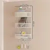 Estante de malla para colgar en la pared, un artículo imprescindible para dormitorios, con gran capacidad y una cesta colgante para almacenamiento junto a la cama, adecuado tanto para literas superiores como inferiores