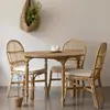 Silla con Respaldo de Ratán Tejido Usada B&B Retro Natural Ratán Real Silla para Mesa de Comedor Silla de Comedor para el Hogar Silla de Ocio para Balcón