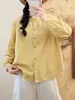 Colección de otoño 2026: Camisa de mujer de manga larga con bordado floral 3D, una camisa nueva casual y dulce estilo bosque