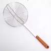 Mango de Madera Maciza de Tres Pulgadas Línea Reforzada Fuga Acero Inoxidable No Magnético Fritura Fuga Hogareño Olla Caliente Colador Cuchara para Pescado y Fideos Red de Drenaje Fuga