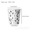 Festival de Música Notas Musicales Suministros para Fiesta Decoración de Fiesta Vajilla Plato de Papel Desechable Servilleta Vaso Banner Mantel Set