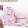 Nova mochila de moda três peças conjunto escola primária ensino fundamental ensino médio de camada dupla campus bolsa escolar meninas grande capacidade mochila durável atacado