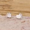 Brincos Assimétricos Fofos de Desenho Animado para Mulheres Moda Ins Transfronteiriça Aço Inoxidável Corte Pequeno Mão e Pegada Studs para Osso da Orelha Atacado