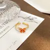 Anillo Vintage Floral Mariposa Circonia para Mujer, Diseño de Nicho, Lujo Ligero, Sensación de Alta Gama, Anillo para Dedo Índice, Anillo Abierto Delicado
