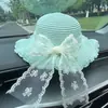 Chapéu de Princesa com Laço para Meninas, Chapéu de Sol com Renda, Chapéu de Bebê, Chapéu de Palha Trançado de Verão para Crianças, Renda