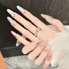 Manicura YiheChampagne Ballet Rosa Naranja Degradado Ojo de Gato Moño con Brillo Fino Dorado Cálido, Uñas Portátiles Elegantes Hechas a Mano