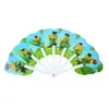Ventilador de publicidade logo personalizado desenho animado promoção leque de sete dobras atacado estudante jardim de infância pequeno presente ventilador de publicidade personalizado