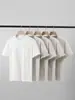 Camiseta de algodón peinado de manga corta con cuello redondo, marca de moda estilo americano, 230g, camiseta básica de color liso simple y versátil, top casual holgado
