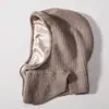 Chapéu com Forro de Seda de Inverno, Balaclava Unissex, Chapéu de Pelúcia com Capuz de Caxemira Macio para Aquecimento