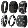9 Peças de Venda Direta da Fábrica Exagerados Braceletes Masculinos de Couro Sintético, Joias de Pulseira Punk Europeias e Americanas Não Convencionais com Tachas e Rebites