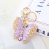 Chaveiro de Borboleta Exquisito com Diamantes Incrustados e Novo Acabamento Vitrificado Transfronteiriço Chaveiro de Bolsa Feminina Pingente de Chaveiro de Carro