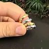 Anillo de Acero de Titanio con Flor de Cristal de Hielo Tallada Estilo Coreano de Lujo Ligero para Mujer, Anillos Versátiles de Oro de 18K que No se Desvanecen, Joyería de Moda