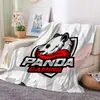 Retrato de cabeça de panda de desenho animado transfronteiriço 250g cobertor de flanela dupla face impressão em um lado super macio cobertor para dormir cobertor de presente