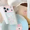 Estuche porta tarjetas muy atractivo con lazo, adecuado para Apple 17pm, funda suave de cobertura total para iPhone 18, 16 transparente, 15 estilo coreano