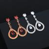 Nuevos Pendientes de Forma Geométrica de Lujo Ligero Personalizados de Fábrica para Mujer, Pendientes con Circonita Microincrustada, Personalizados y de Moda