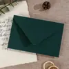 Sobre texturizado verde oscuro, engrosado, tacto de alta gama, invitación con sello de cera, carta de amor escrita a mano, sobre navideño
