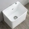 Fregadero de Cerámica para Fregona de Balcón Lavabo de Piso de Baño Fregadero Grande para Fregona de Pie Pequeño Fregadero para Fregona Doméstico