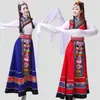 Traje de Danza de Xizang con Mangas de Agua, Atuendo de Performance de Danza, Túnica de Xizang, Falda Larga de Xizang, Atuendo Étnico de Performance Unisex