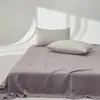 Otoño e Invierno Color Puro Terciopelo de Leche Cama Sábanas de Cama Pieza Única Forro Polar Cálido Terciopelo Coral Colcha Simple Doble Juego de Tres Piezas Dormitorio