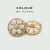 Botones Metálicos de Alta Gama con Flor Incrustada de Diamantes Botones Redondos para Abrigos de Lana, Botones para Chaqueta de Traje Francesa