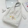 Bolso tote bordado de oso lindo estilo coreano 6931, bolso de hombro con lentejuelas de estrella para mujer, mochila escolar para estudiante, bolso tote de lona