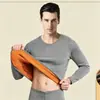 Conjunto de roupa íntima térmica masculina, espessado e forrado com fleece, tamanho grande, blusas e calças térmicas, camiseta de camada base, calças térmicas de algodão de inverno