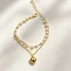 2026 Nueva Moda Collar de Perlas Personalizado Simple Cadena para Clavícula para Mujer Dorado Doble Capa Accesorios de Comercio Exterior Joyería