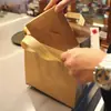 Bolsa Térmica Morada para Llevar para Pasteles, Postres, Té de Leche y Comida; Bolsa Desechable de Tela No Tejida con Empaque de Papel de Aluminio Espeso