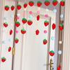 Cortina de porta de morango puro com divisória de vento pendurada estilo princesa para sala de casamento quarto cortina de quebra para casa meninas coração cortina de porta