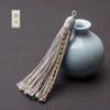 Borla de cordón de algodón frotado a mano estilo Xizang, estilo nacional, colgante hecho a mano, colgante para bolsa de coche, accesorios hanfu, pendiente para la oreja