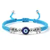 Pulsera Roja Tejida a Mano Avanzada Europea y Americana de Elefante con Cuentas de Cobre Pulsera Hecha a Mano Pulsera del Ojo del Diablo