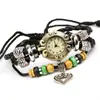 Pulsera de reloj de cuero con cuentas nueva directo de fábrica, pulsera de reloj vintage de piel de vaca, joyería al por mayor para exportación de comercio exterior