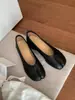 2026 Zapatos para Aumentar la Estatura 4cm, Cuero Genuino, Suela de Pezuña de Cerdo, Sensación de Alta Gama, Zapatos Planos de Ballet Fruncidos, Zapatos con Tacón Grueso y Punta Dividida