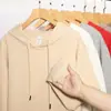 Blusões com Capuz Espessos Forrados com Fleece de Algodão Chinês 420g para Homens e Mulheres, Moletons de Cor Pura, Uniformes de Classe Soltos, Roupas de Trabalho Estampadas