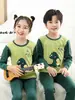 Roupas de Outono para Crianças e Calças Compridas, Conjuntos de Algodão Puro para Meninos, Íntimos Térmicos para Meninas, Suéteres de Algodão para Crianças Médias e Grandes, Pijamas para Crianças