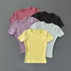 Conjunto de Camisetas Deportivas de Manga Corta para Mujer, Secado Rápido, Ajustadas, para Yoga, Running, Bádminton, Pilates, Entrenamiento, Fitness