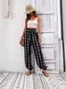 Moda Feminina Europeia e Americana Amazon Tiktoktemu Primavera/Verão 2026 Novas Calças Versáteis de Malha Larga Estilo Lanterna Calças Casuais