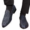 Amazon Aliexpress Popular Cross-border Tamanho Grande Masculino Casual Estilo Coreano Moda Personalizado Beanie Sequin Loaf Sapatos de Couro