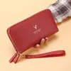 Nueva Cartera Larga de Mujer Bolso de Mano Doble Capa Cremallera Gran Capacidad Billetera para Monedas Multiusos Bolso para Teléfono Móvil Tarjetero para Mujer