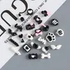Mini Dibujo Animado Blanco y Negro Rosa Bloques de Color Resina Accesorios Pequeños DIY Pegamento de Crema Funda de Teléfono Pasador Materiales para Accesorios de Joyería