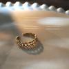 ¡Sácalo para hacer estallar la calle! Anillo de circonita microincrustada Anillo abierto ajustable elegante y genial estilo japonés y coreano para mujer