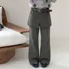 Calça Infantil Feminina Estilo Coreano, Tamanhos Médio e Grande, Falsa Peça Dupla, Micro Flare, Novidade Outono 2026, Calça Infantil Estilosa, Tendência