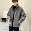 Comércio Exterior Transfronteiriço 2025 Nova Roupa Masculina Casaco de Algodão com Veludo de Cordeiro Jaqueta Acolchoada com Forro de Lã Masculino Outono e Inverno Meninos